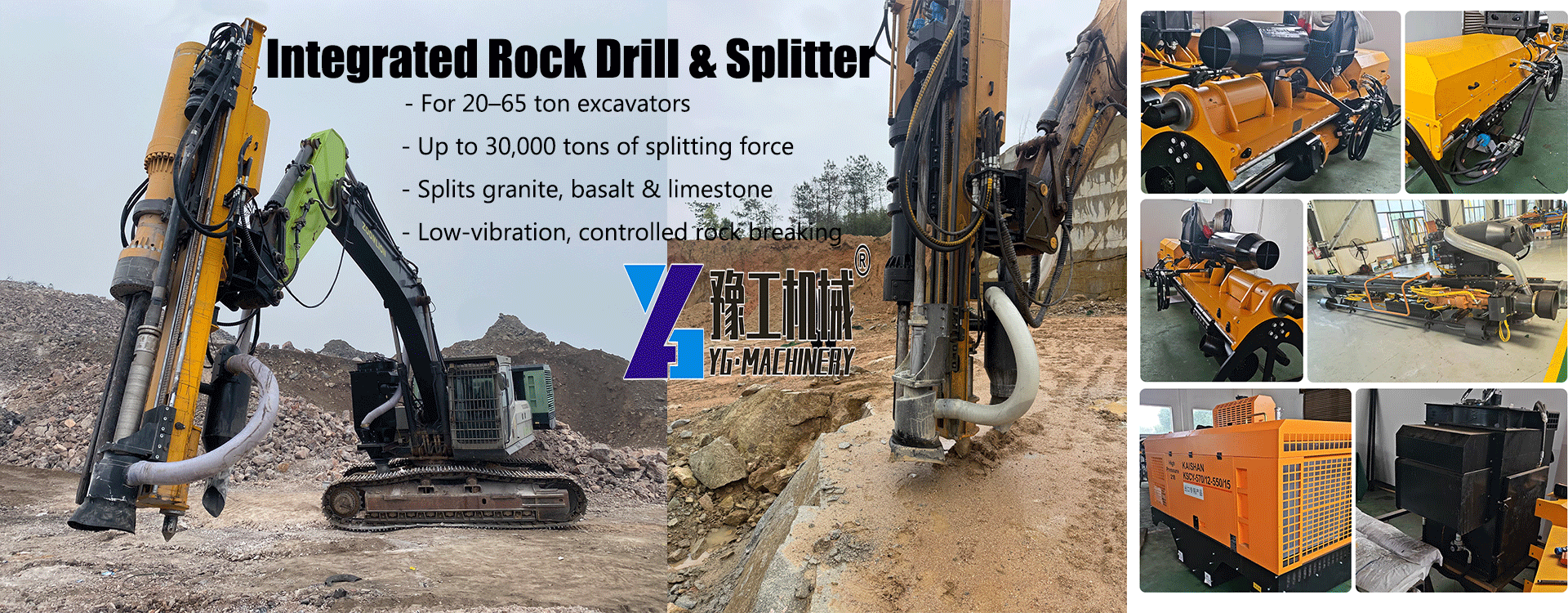 Integrated Rock Drilling and Splitter Machine Integrated Rock Drilling and Splitter Machine
