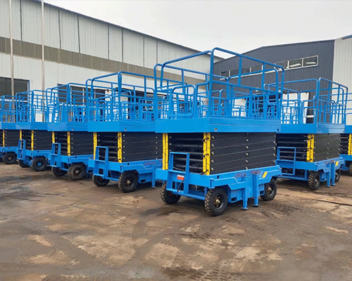 electric scissor lift lowered platform