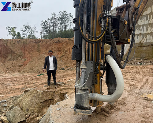 YG1000 performing controlled rock splitting at a Philippine quarry