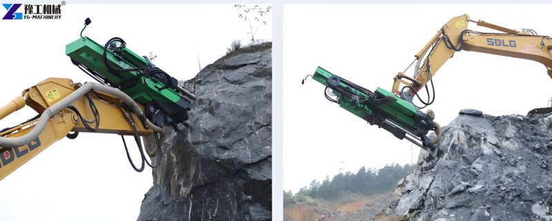 Rock drilling and splitting machine for hard rock excavation